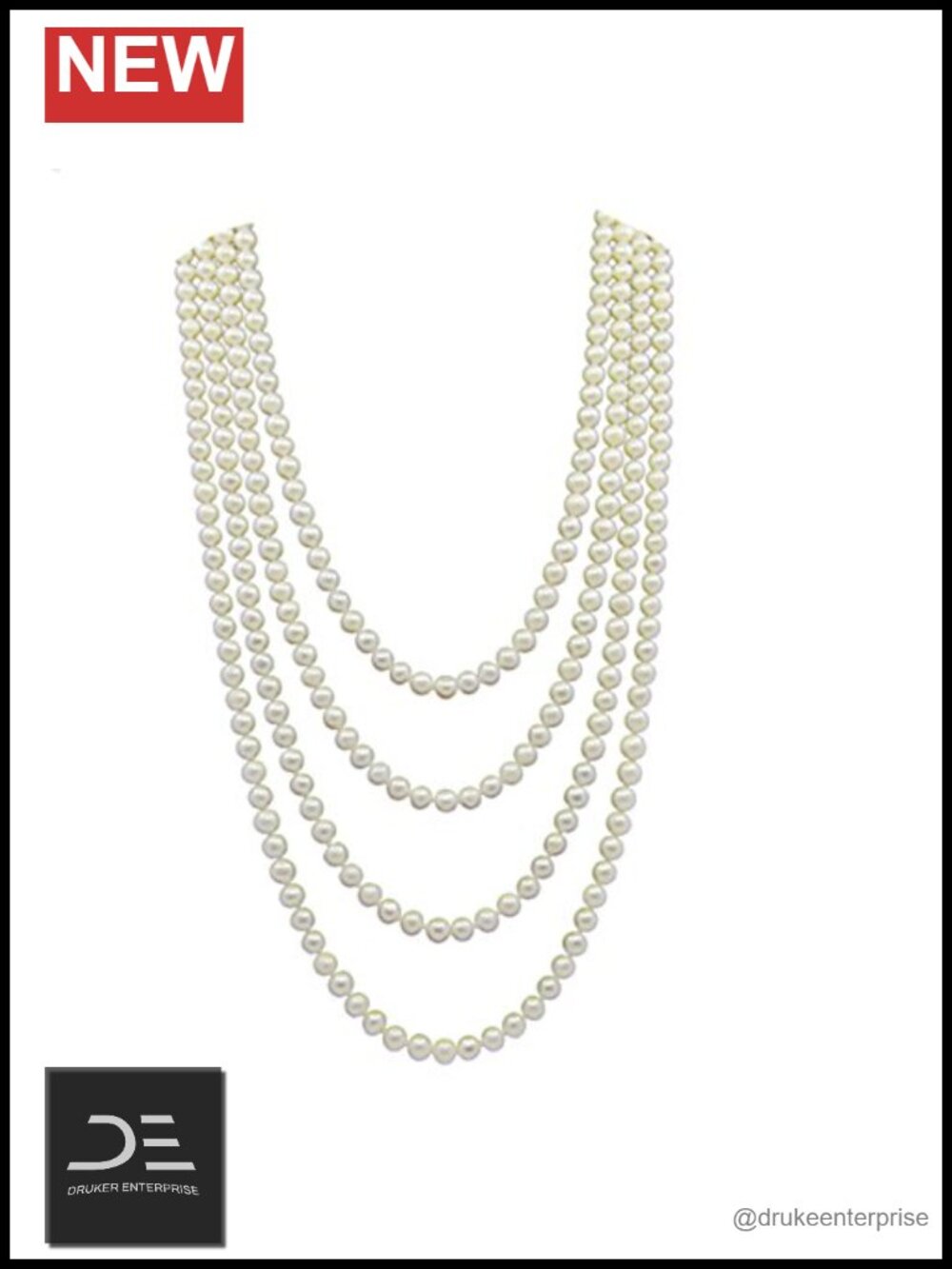 Freshwater Cultured Pearl Endless Necklace, 100 Inch, 6.5-7.5 mm